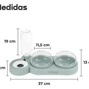COMEDERO ANTIVUELCO DOBLE + BEBEDERO AUTOMATICO WAGGS